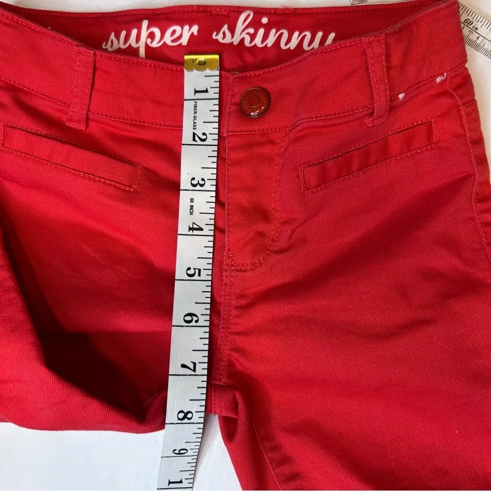 Gymboree Red Kids  Girl’s Jeans Adjustable Bright Red Waistband Size 6